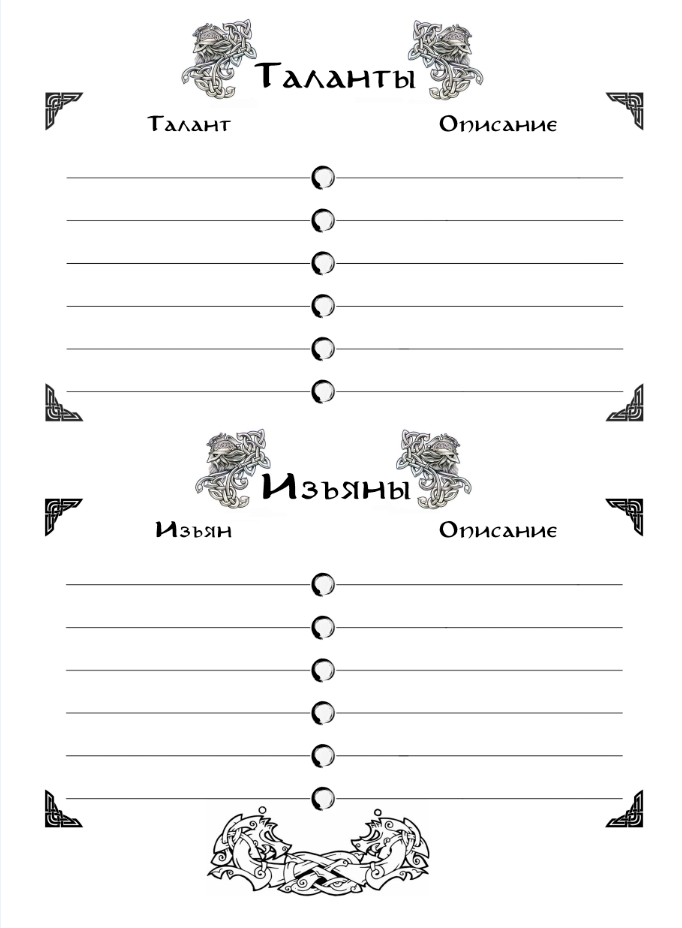 Таланты и изъяны
